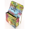 Kolorowa torebka listonoszka z napisami TOM&EVA