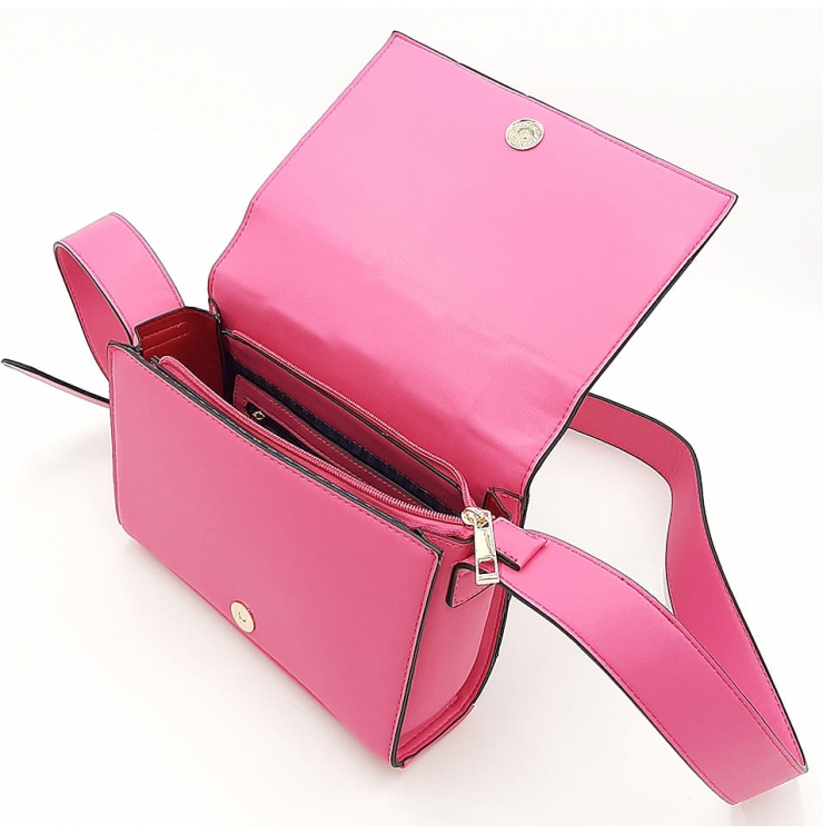 Różowa torebka listonoszka z klapką PARISAC