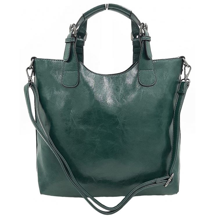 Zielona klasyczna torebka damska INES DELAURE