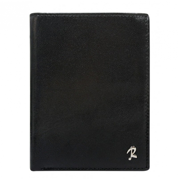 Czarny skórzany portfel męski ROVICKY