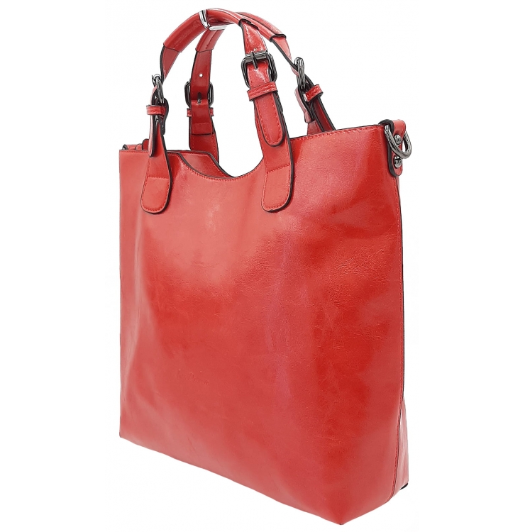 Czerwona klasyczna torebka damska INES DELAURE