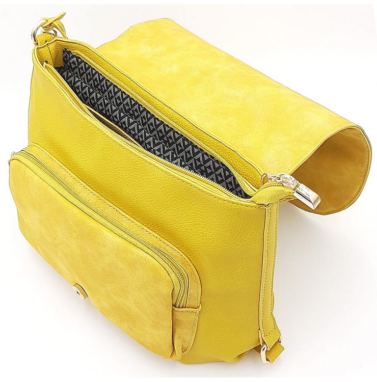Żółta torebka damska na ramię z paskiem LULU CASTAGNETTE
