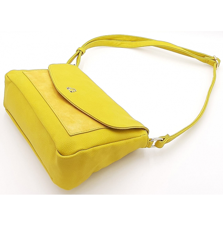 Żółta torebka listonoszka z klapką LULU CASTAGNETTE