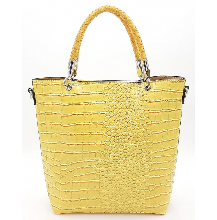 Żółta klasyczna torebka damska Dollibag