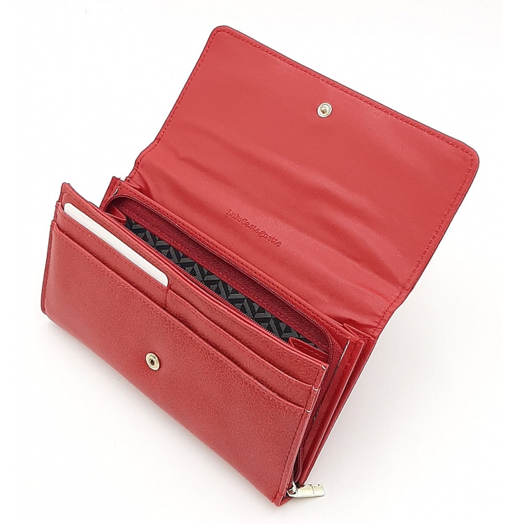Czerwony portfel damski z klapką LULU CASTAGNETTE