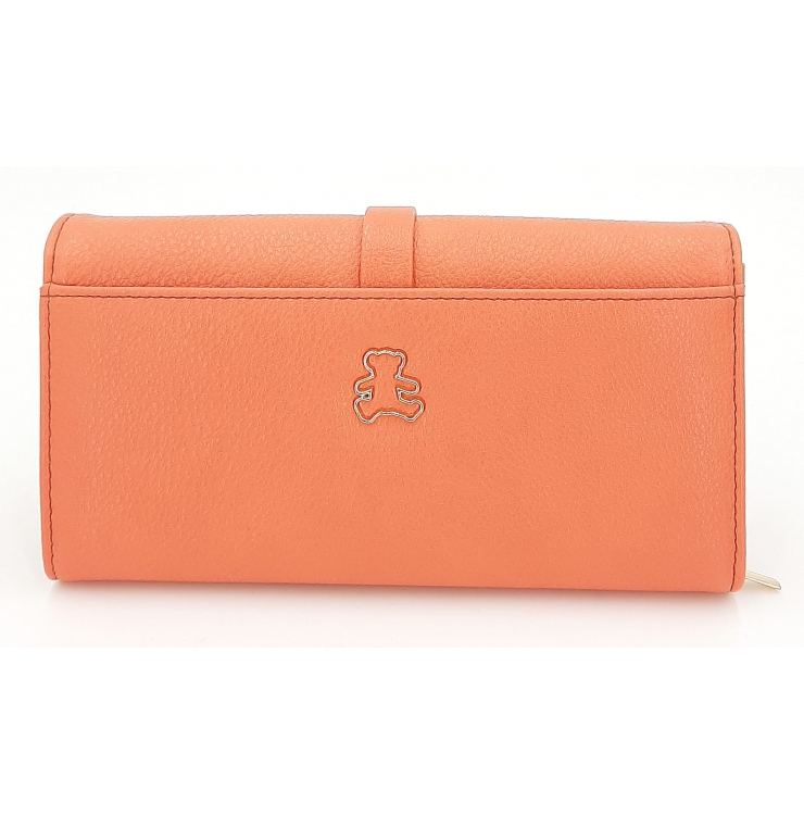 Pomarańczowy portfel damski z klapką LULU CASTAGNETTE